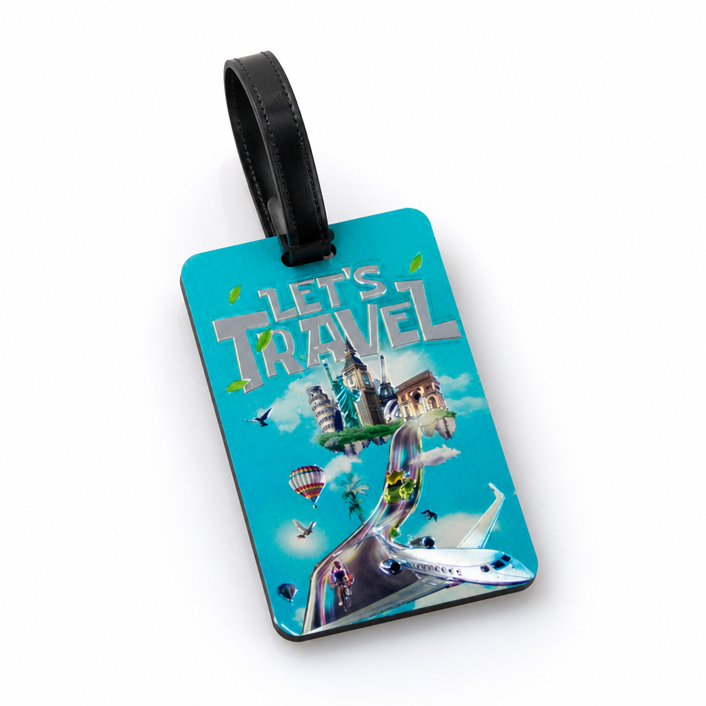 Durable Vibrant Landmark-Print Luggage Tag (Secure Strap)