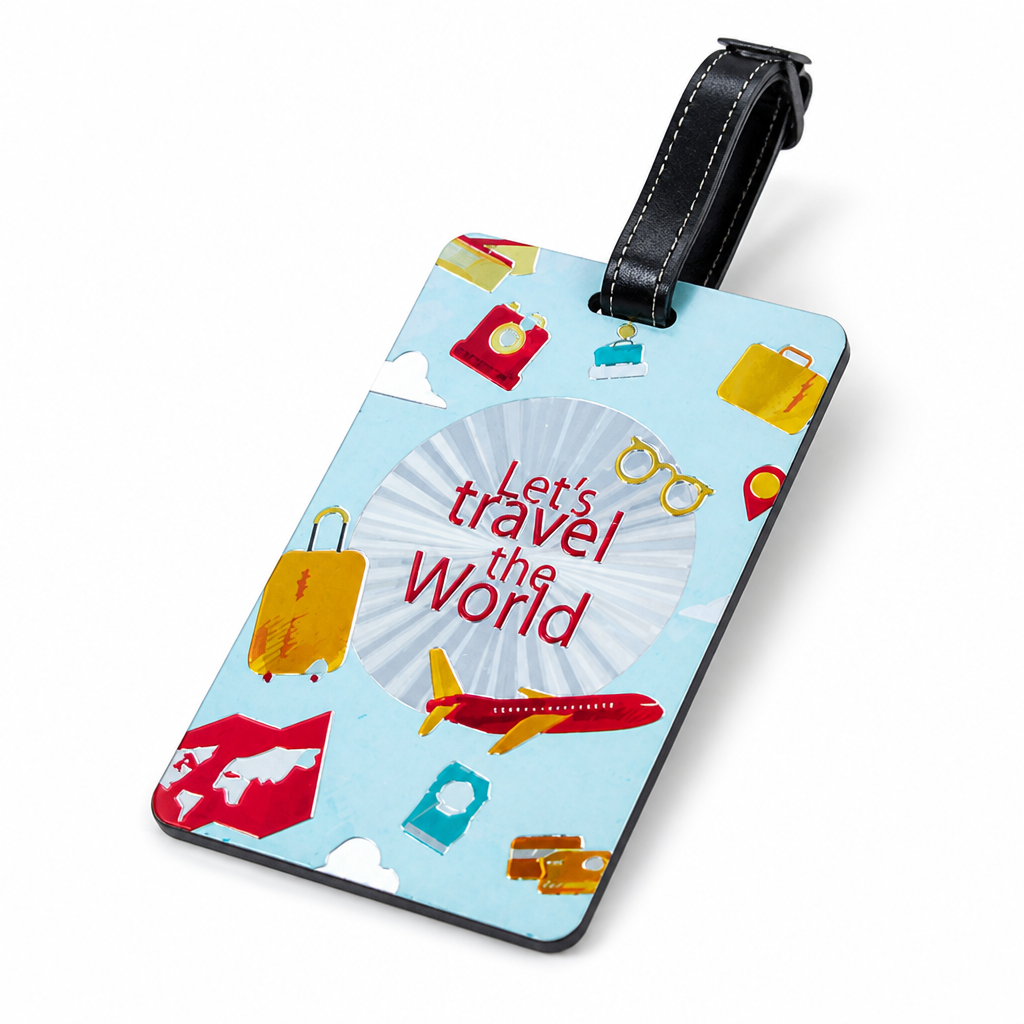 Durable Vibrant Landmark-Print Luggage Tag (Secure Strap)