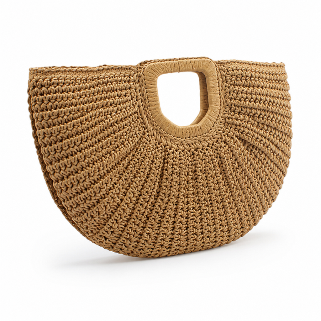 Durable Wave-Pattern Beach Bag With Ergonomic Handles