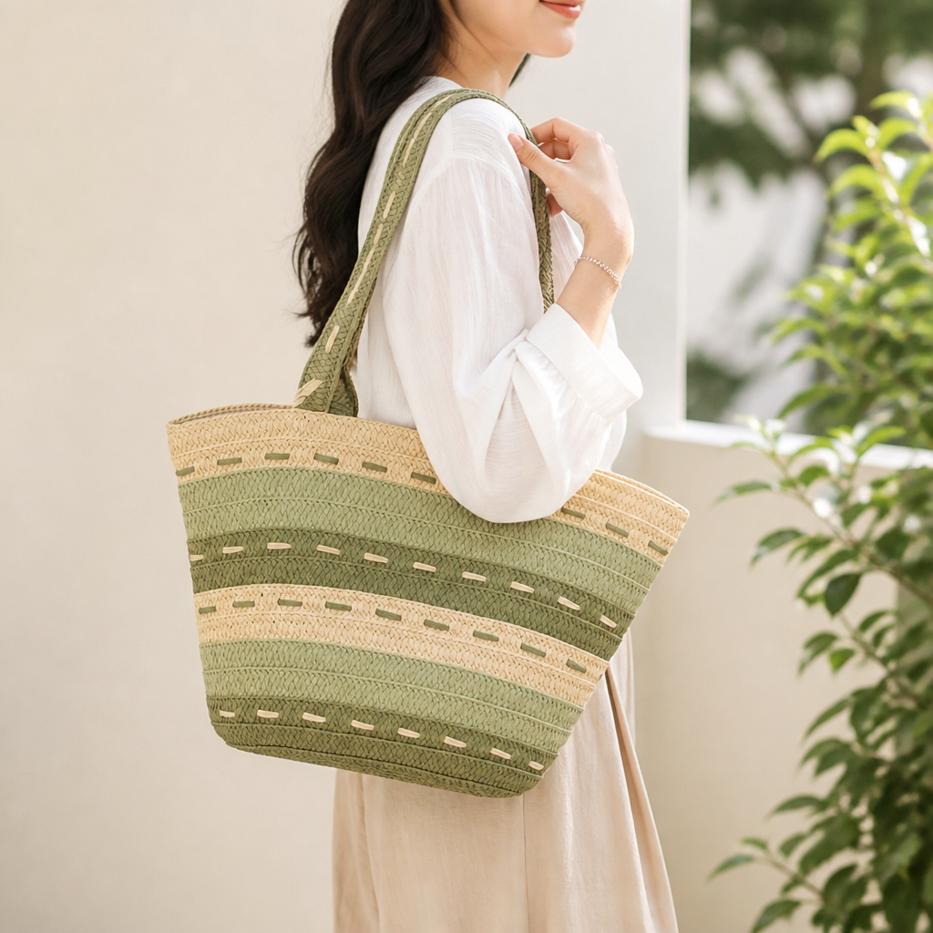 Durable Woven Tote Bag (Ergonomic Handles)