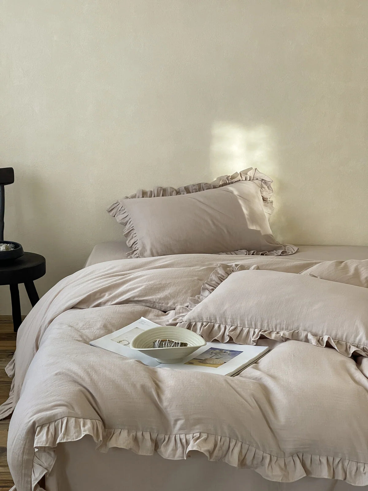 Duvet Cover 100% Cotton Double-Layer Gauze Ruffle Trim