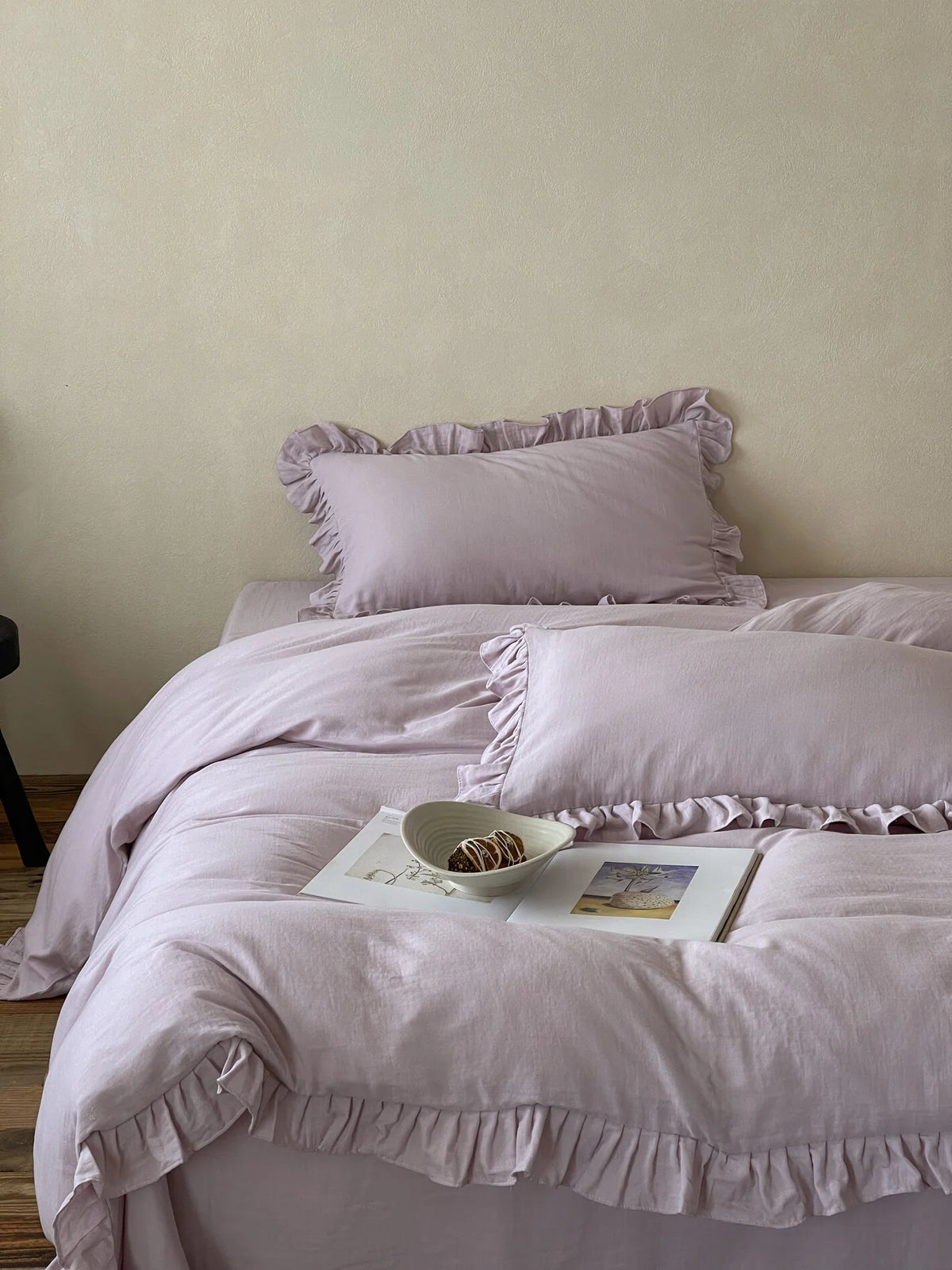 Duvet Cover 100% Cotton Double-Layer Gauze Ruffle Trim