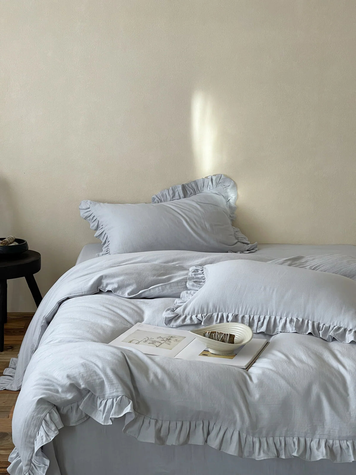 Duvet Cover 100% Cotton Double-Layer Gauze Ruffle Trim