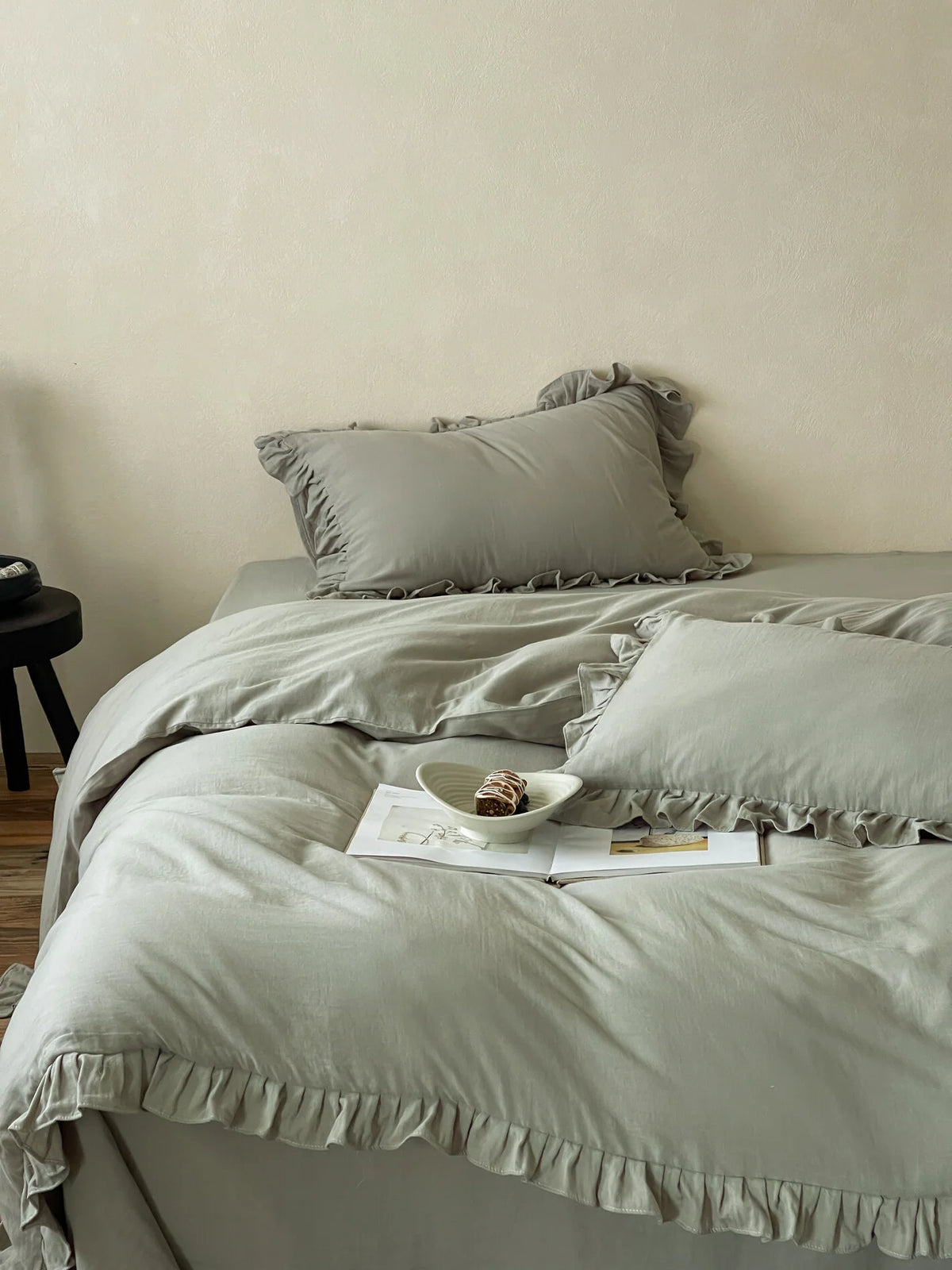 Duvet Cover 100% Cotton Double-Layer Gauze Ruffle Trim