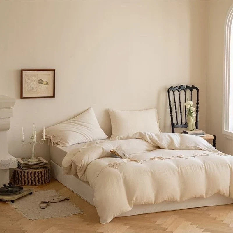 Duvet Cover Reversible Quilted With Bow Appliques