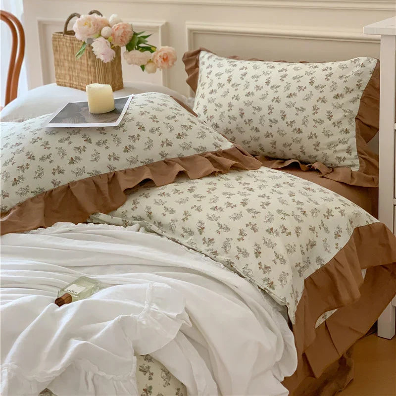 Duvet Cover Set 100% Cotton Percale Reversible Floral
