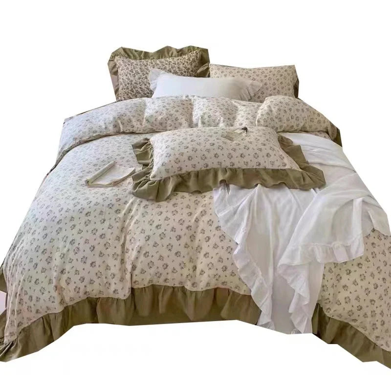 Duvet Cover Set 100% Cotton Percale Reversible Floral