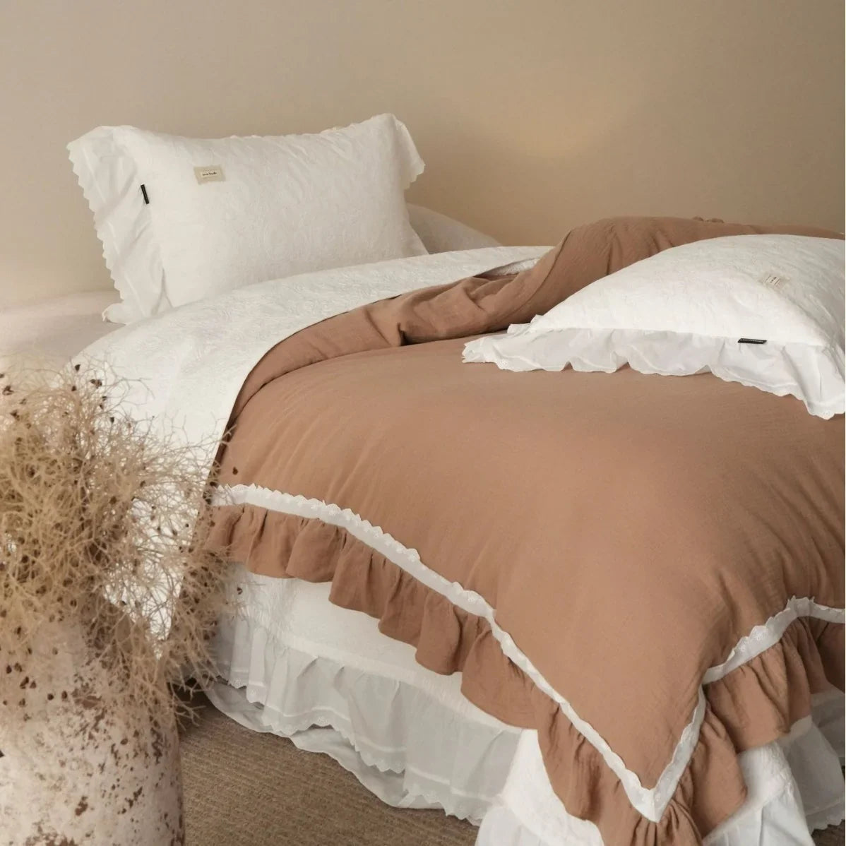 Duvet Cover Set Cotton Gauze Ruffle & Lace