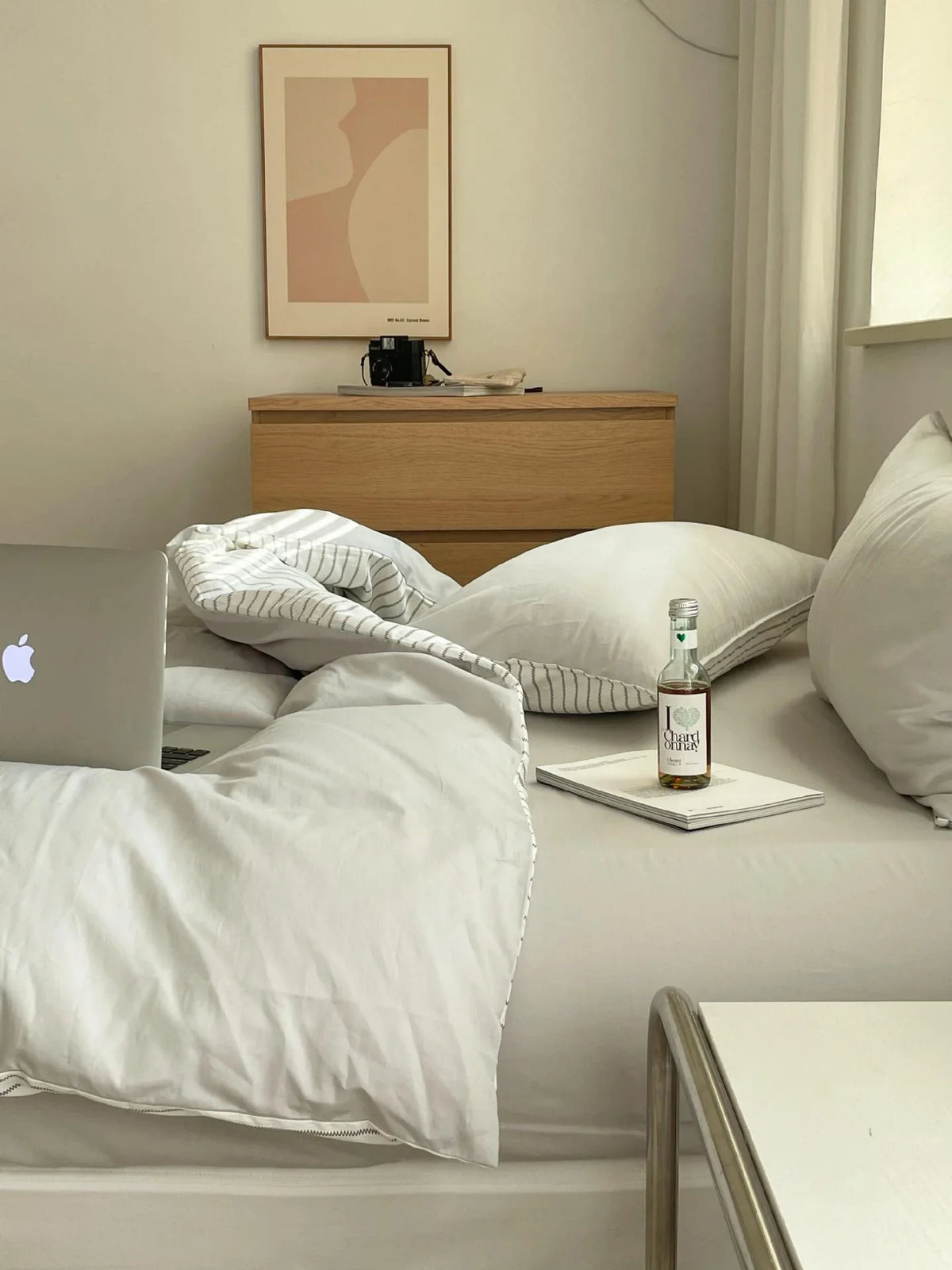 Duvet Cover Set Cotton Percale 4-Piece With Fitted Sheet