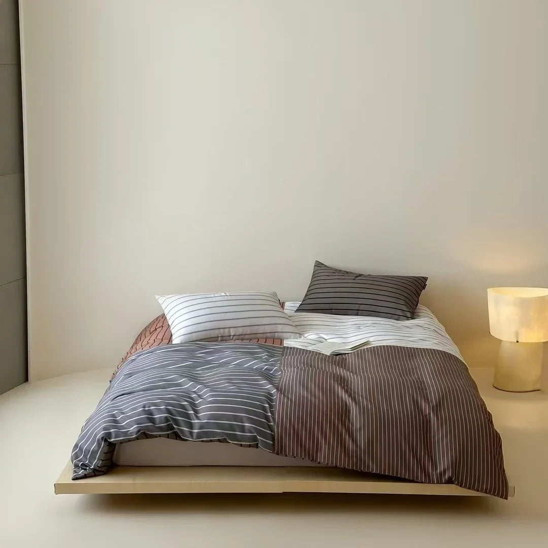 Duvet Cover Set Cotton Percale Breathable Reversible