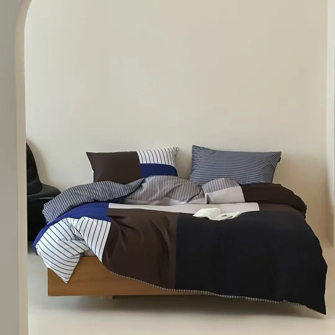 Duvet Cover Set Cotton Percale Breathable Reversible