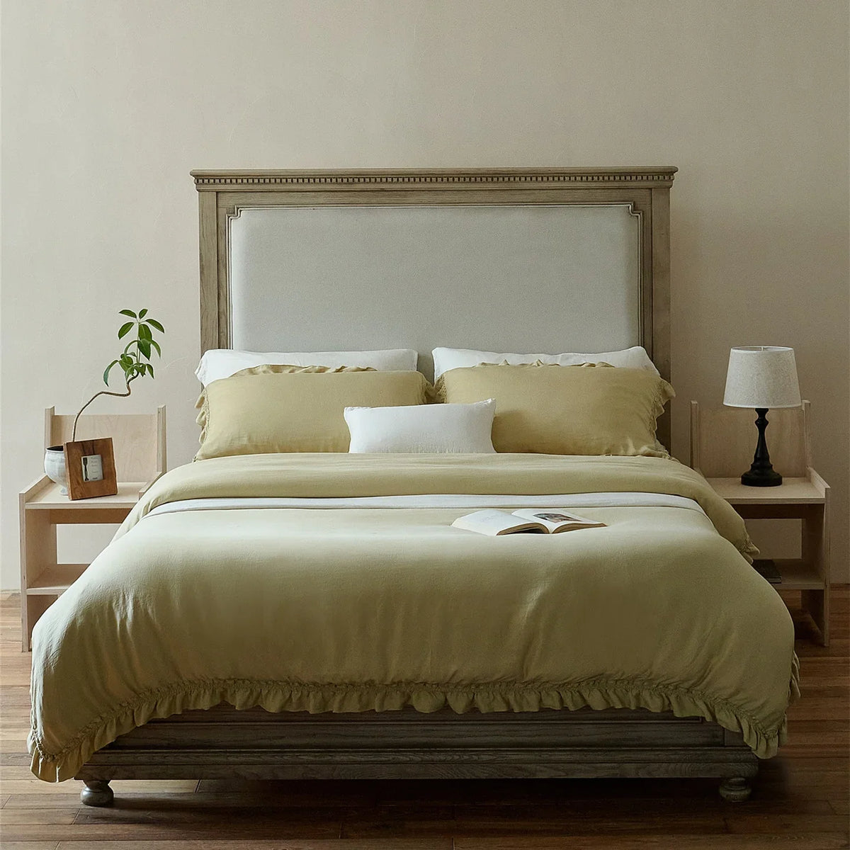 Duvet Cover Set Cotton Percale Ruffle Edge & Reinforced Corners