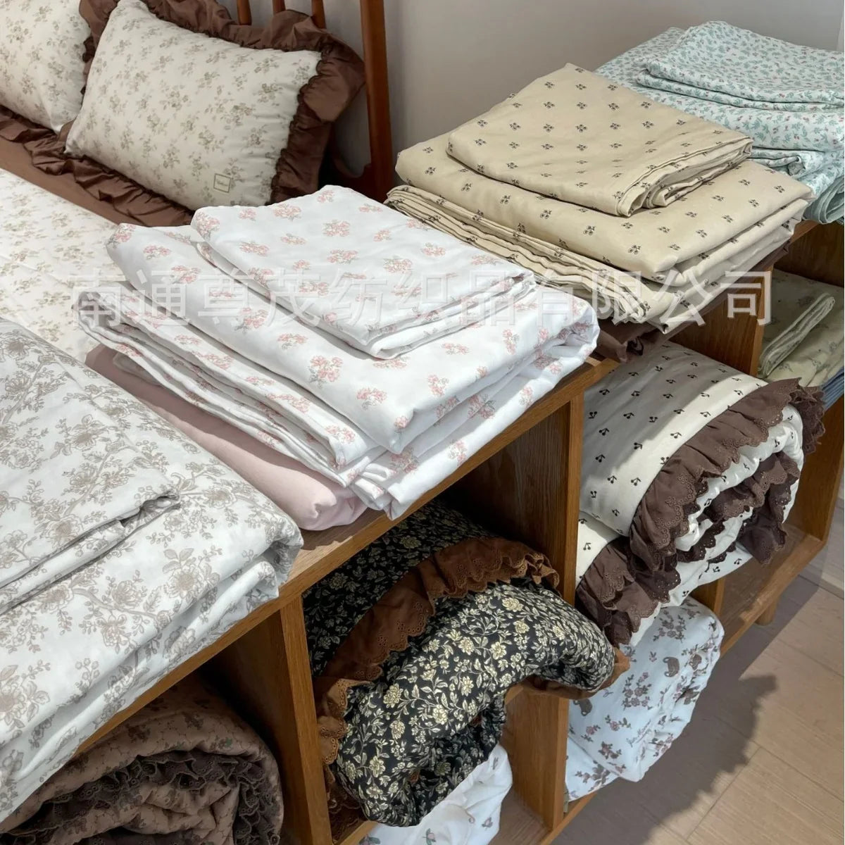 Duvet Cover Set Cotton Percale Subtle Floral Microprint