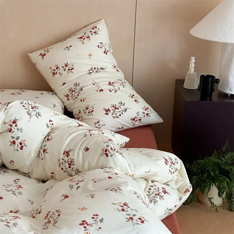 Duvet Cover Set Cotton Percale Vintage Rose