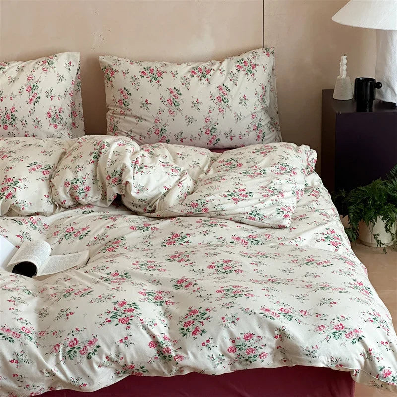 Duvet Cover Set Cotton Percale Vintage Rose