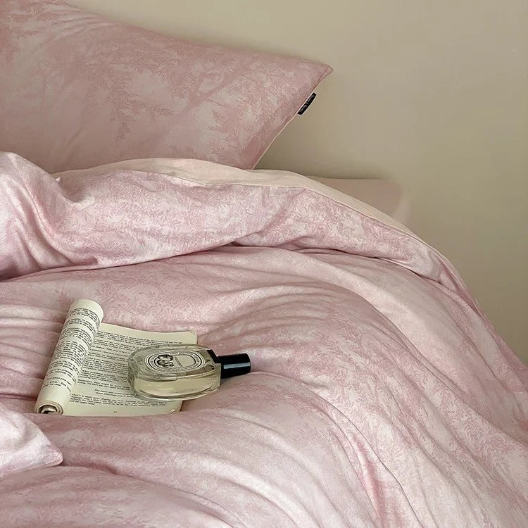Duvet Cover Set Cotton Satin Breathable Botanical Print