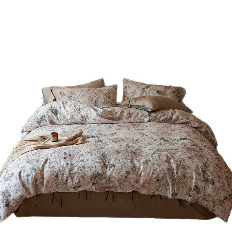 Duvet Cover Set Cotton Satin Hotel Closure & Ties