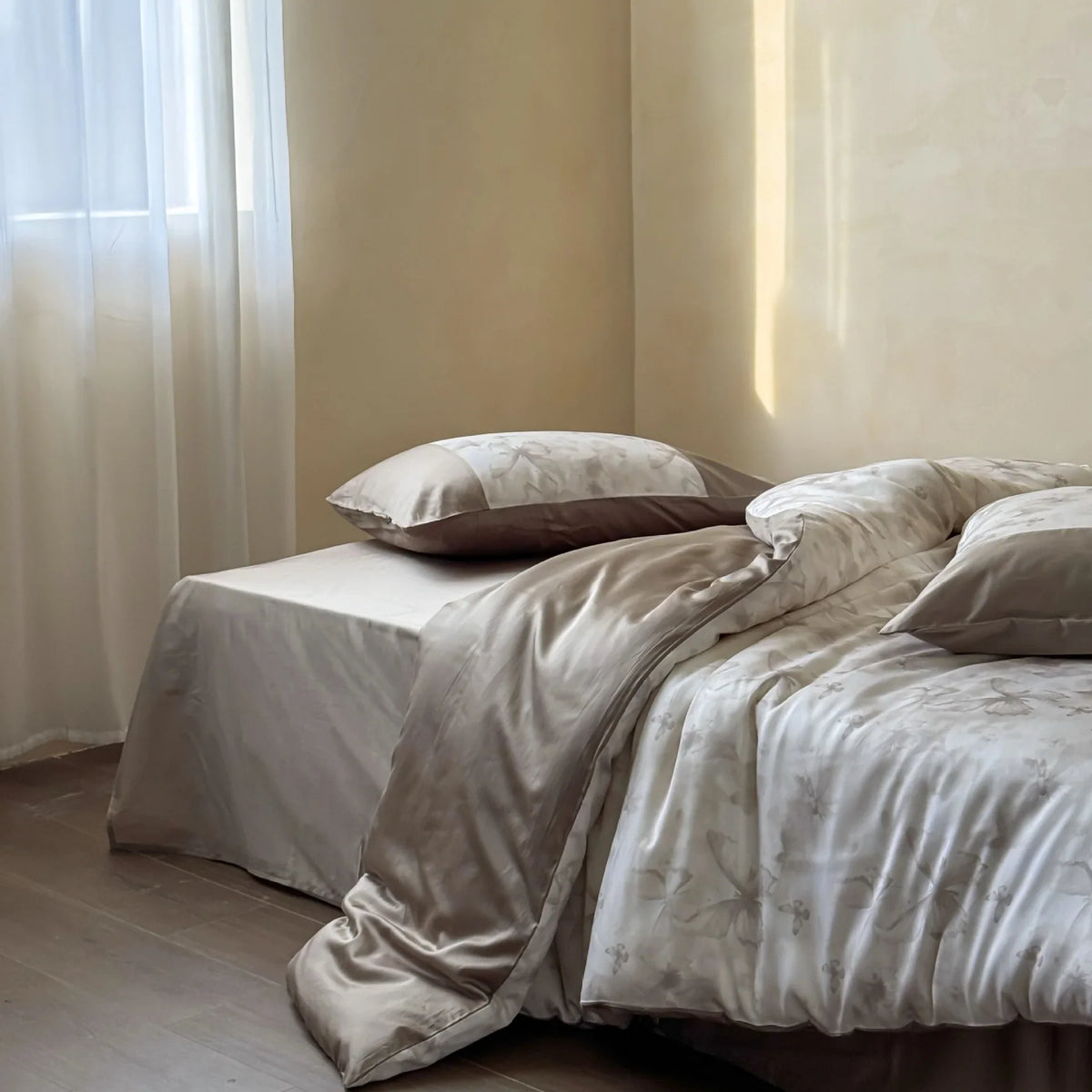 Duvet Cover Set Cotton Satin Jacquard Concealed Zipper