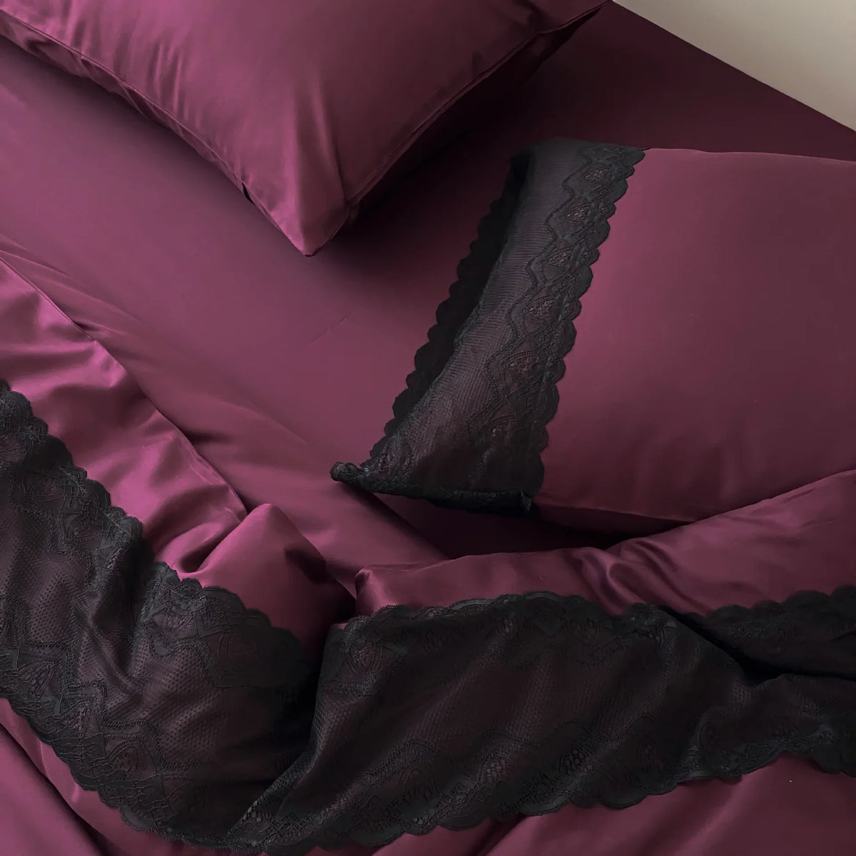 Duvet Cover Set Cotton Satin Temperature-Regulating Concealed Closures