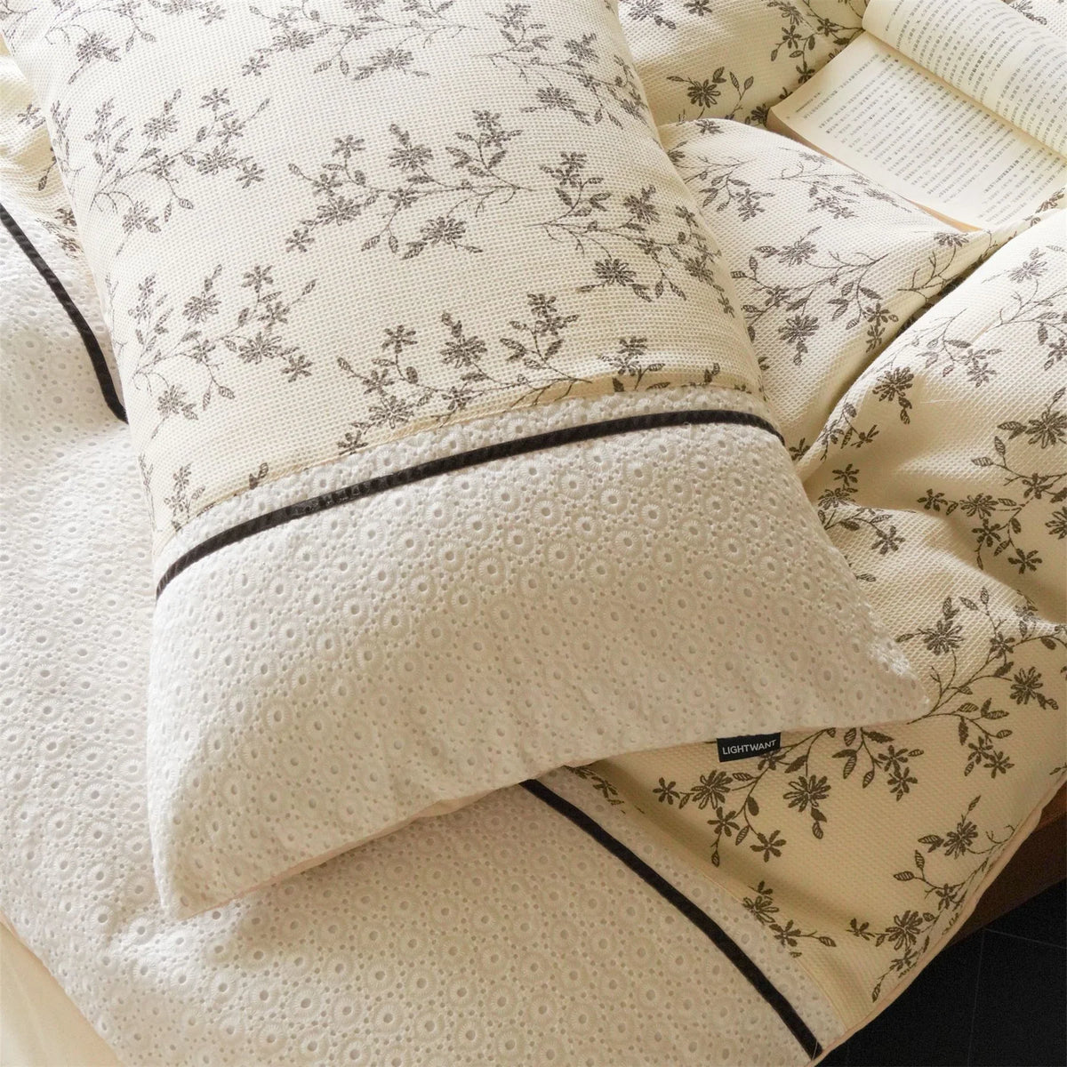 Duvet Cover Set Cotton Waffle Floral Four-Piece Set