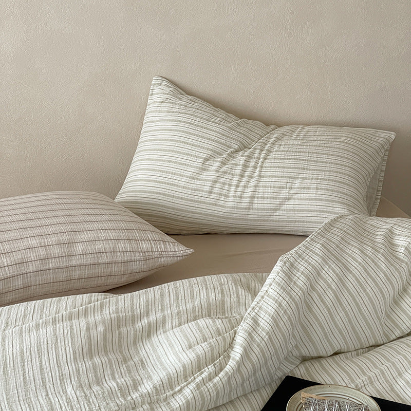 Duvet Cover Set Linen-Look Breathable & Wrinkle-Resistant 4-Piece