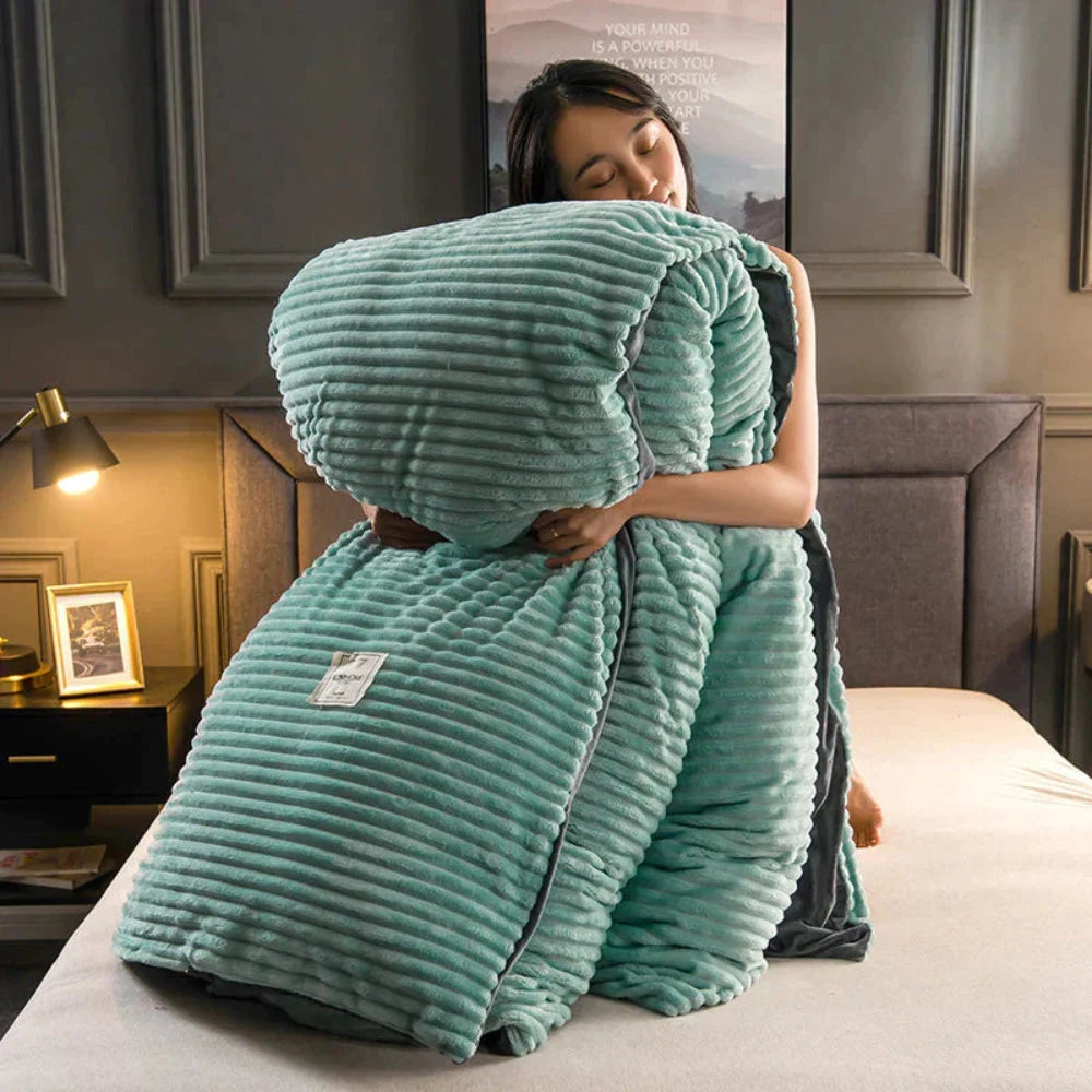 Duvet Cover Set Plush Brushed Winter-Weight Includes 2 Pillowcases