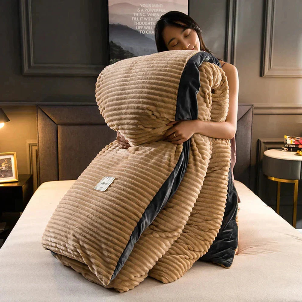 Duvet Cover Set Plush Brushed Winter-Weight Includes 2 Pillowcases