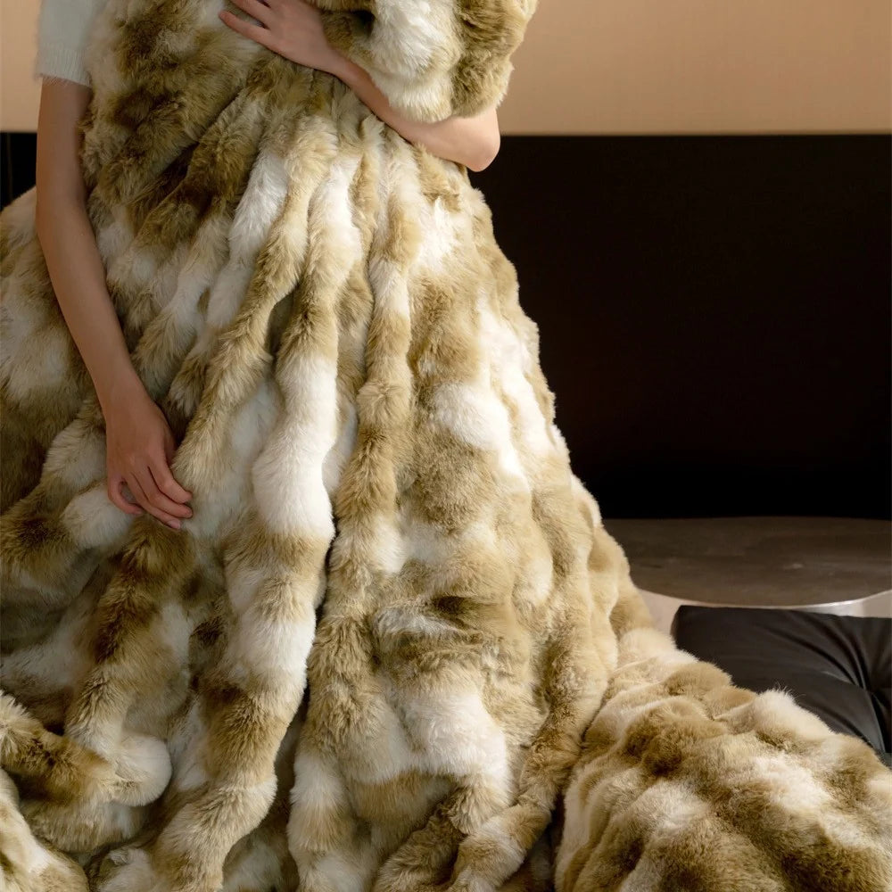 Duvet Cover Set Plush Faux Fur Reversible Microfiber With Pillow Shams