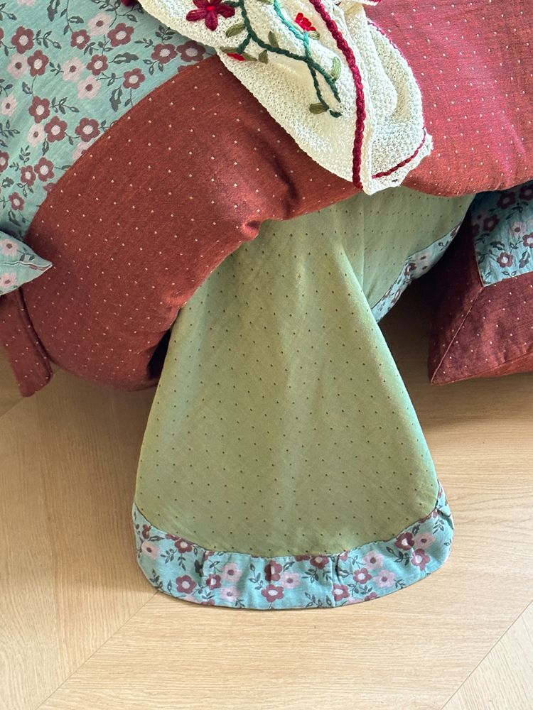 Duvet Cover Set Reversible Cotton Blend Bow Trim