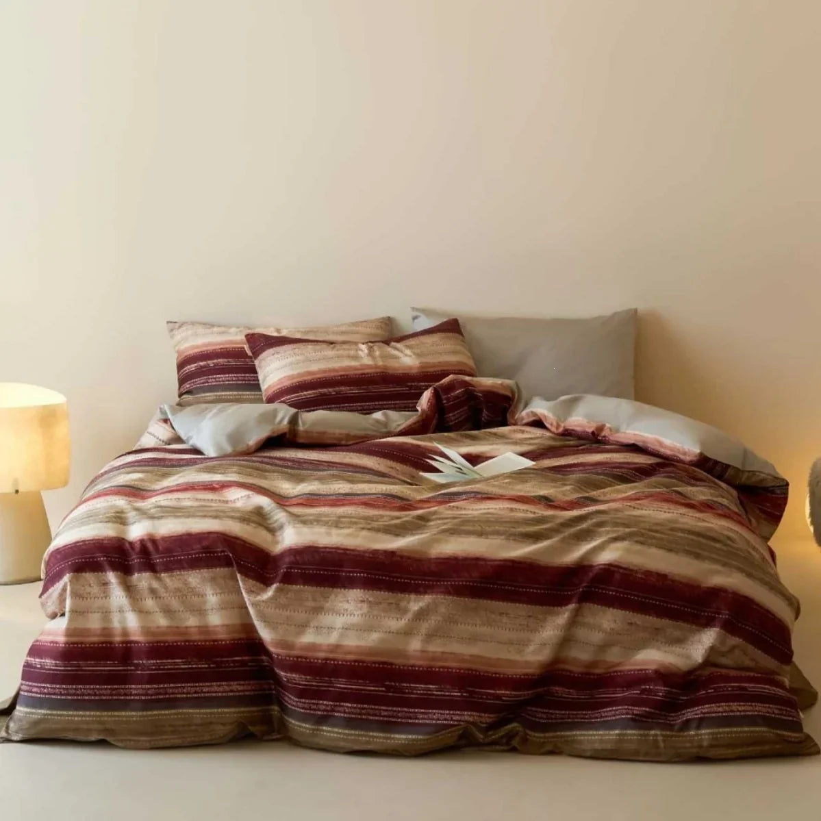 Duvet Cover Set Reversible Cotton Blend Machine Washable