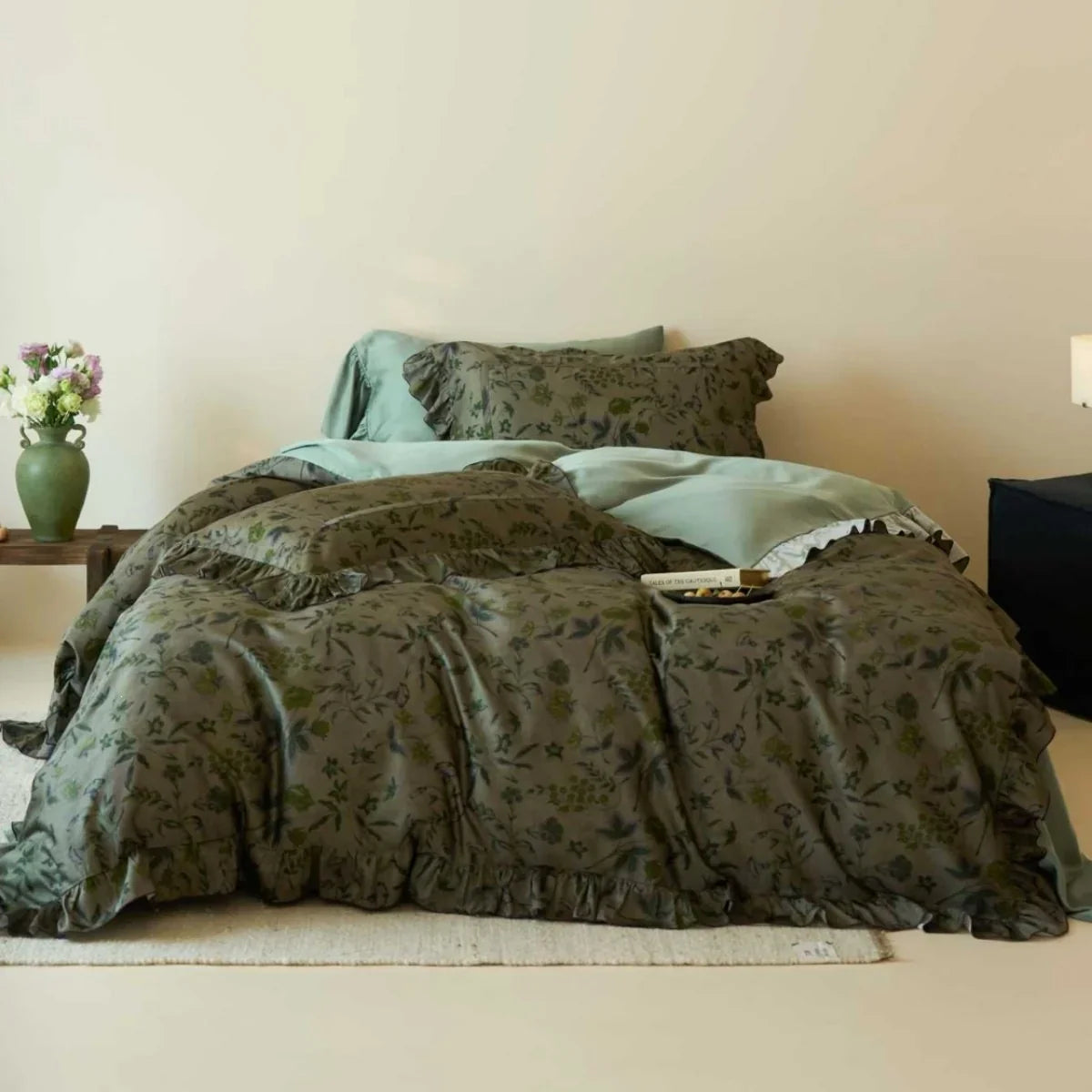 Duvet Cover Set Reversible Cotton Blend Machine Washable