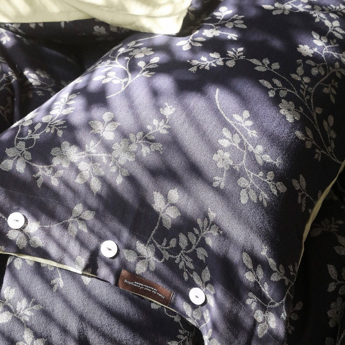 Duvet Cover Set Reversible Floral Linen-Cotton 4-Piece