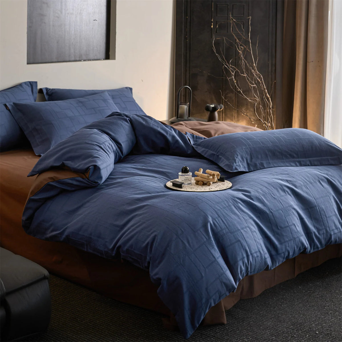 Duvet Cover Set Reversible Jacquard Machine Washable