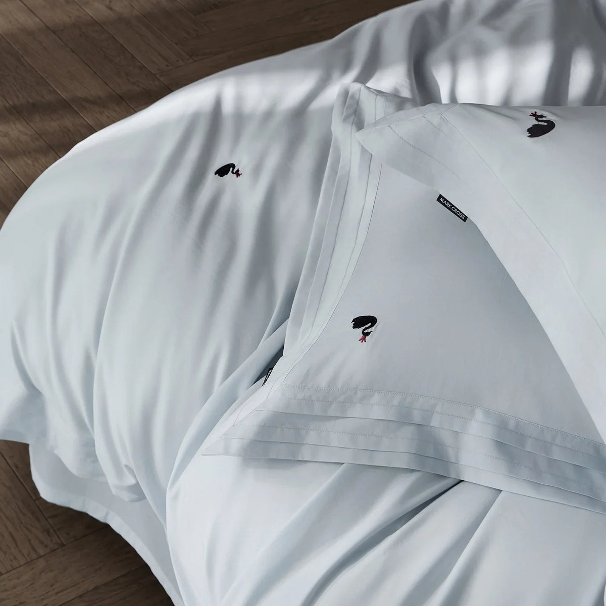 Duvet Cover Set Satin-Feel Mako Cotton Monogram Embroidery