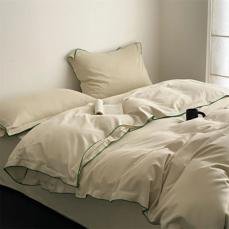 Duvet Cover Set Satin Microfiber 4-Piece Machine Washable