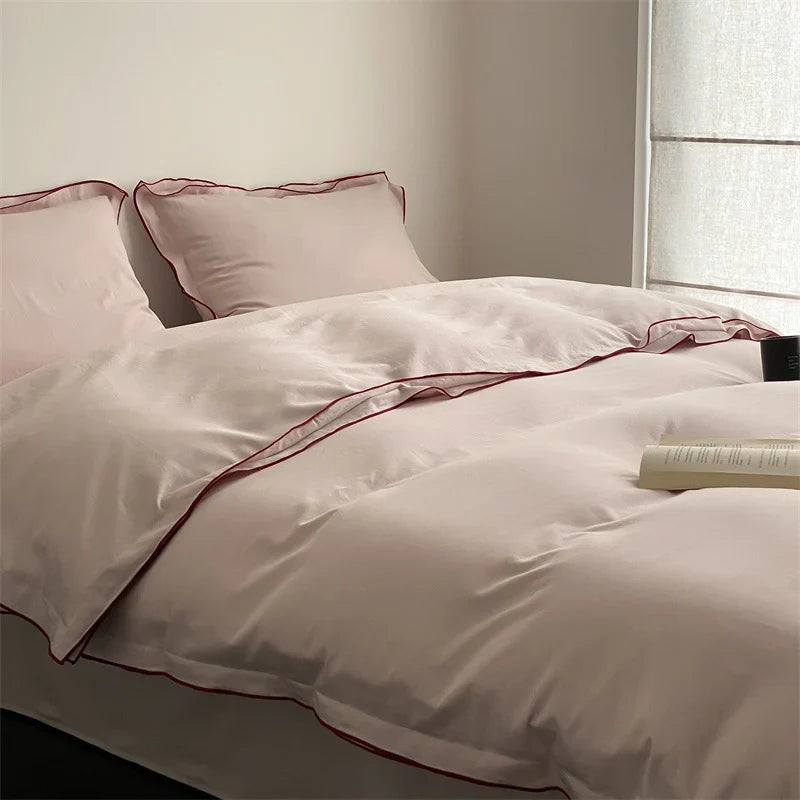 Duvet Cover Set Satin Microfiber 4-Piece Machine Washable