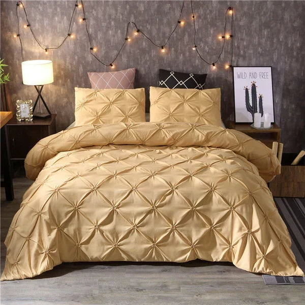 Duvet Cover Set Soft Breathable Microfiber Two Pillowcases