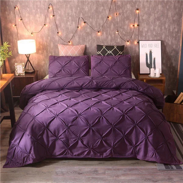 Duvet Cover Set Soft Breathable Microfiber Two Pillowcases