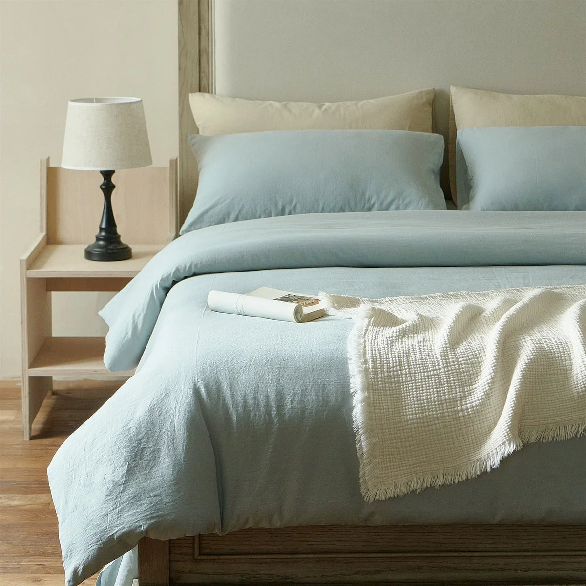 Duvet Cover Set Stonewashed Organic Cotton Concealed Zipper