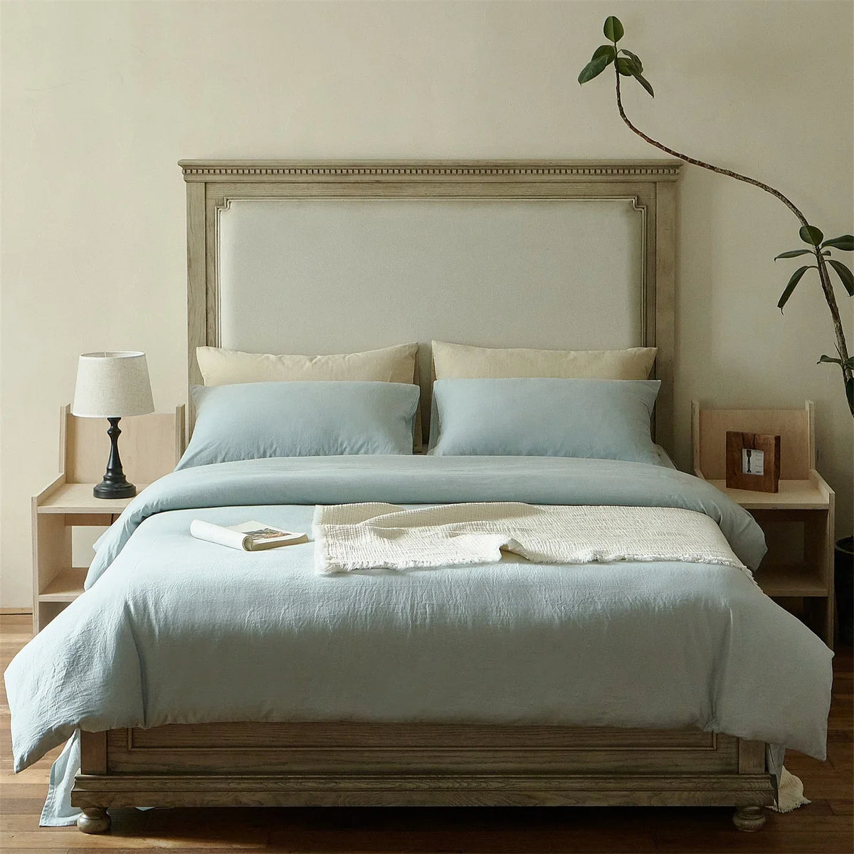 Duvet Cover Set Stonewashed Organic Cotton Concealed Zipper