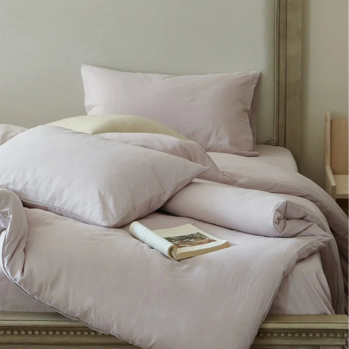 Duvet Cover Set Stonewashed Organic Cotton Concealed Zipper