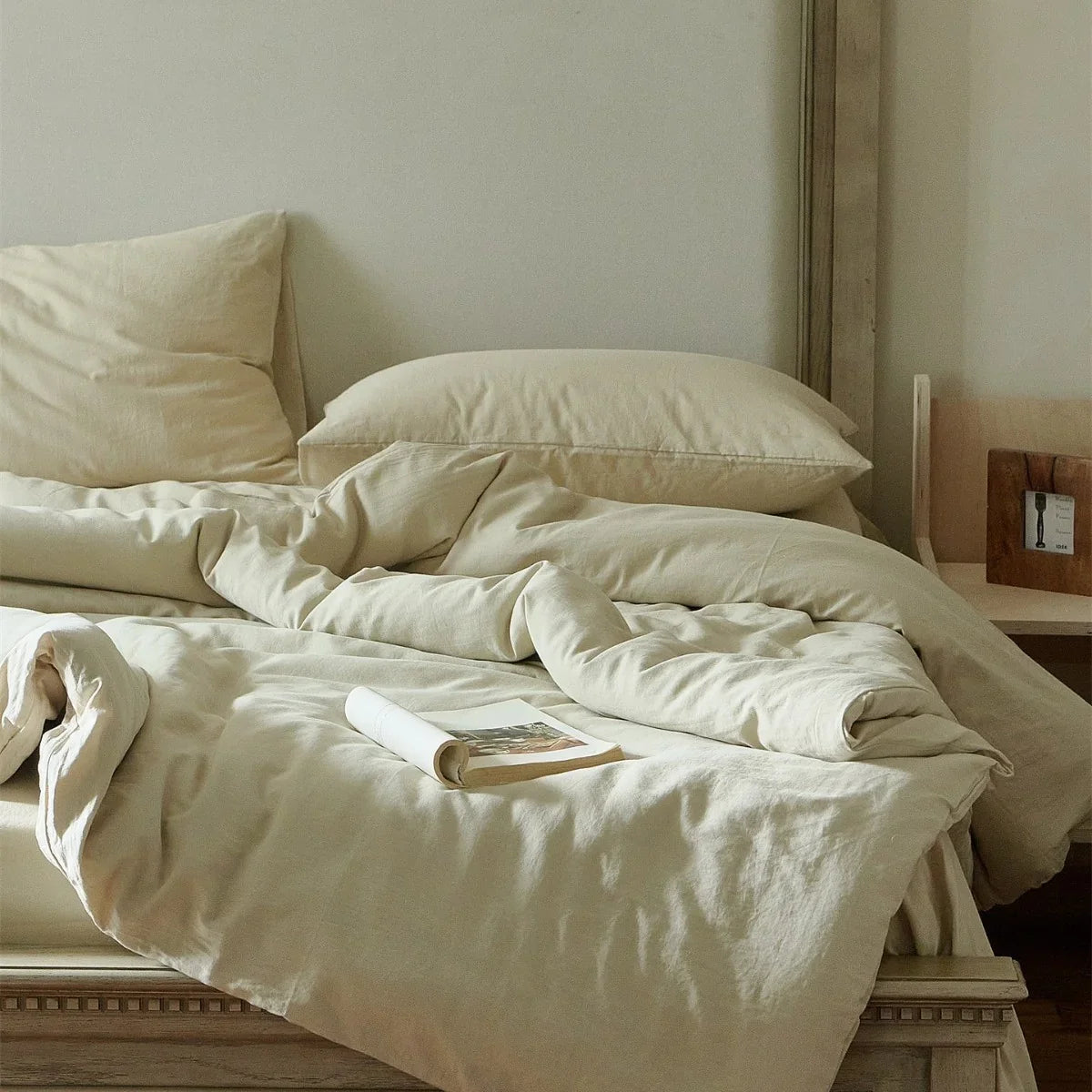 Duvet Cover Set Stonewashed Organic Cotton Concealed Zipper