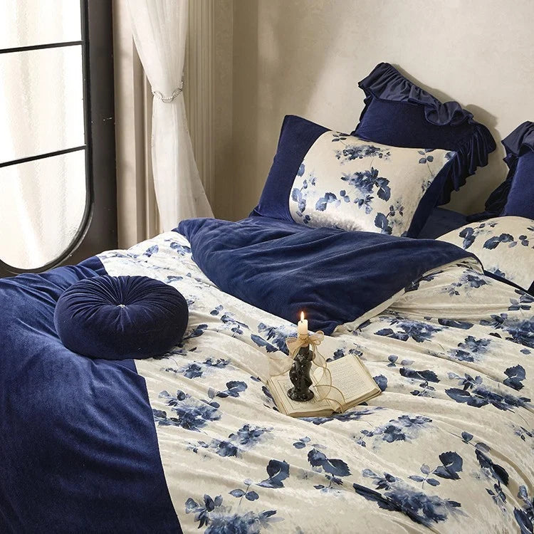 Duvet Cover Set Velvet-Like Microfiber Concealed Zipper & Corner Ties