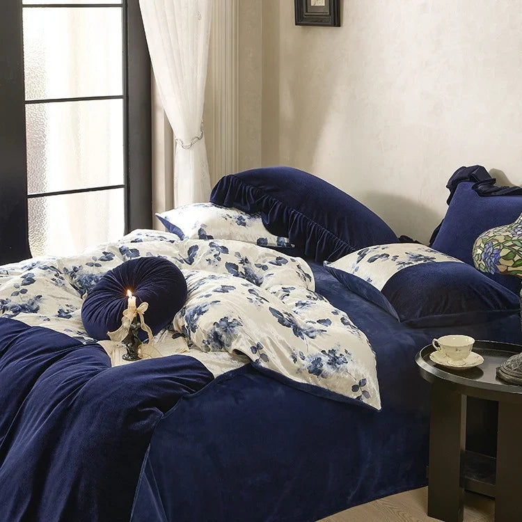 Duvet Cover Set Velvet-Like Microfiber Concealed Zipper & Corner Ties