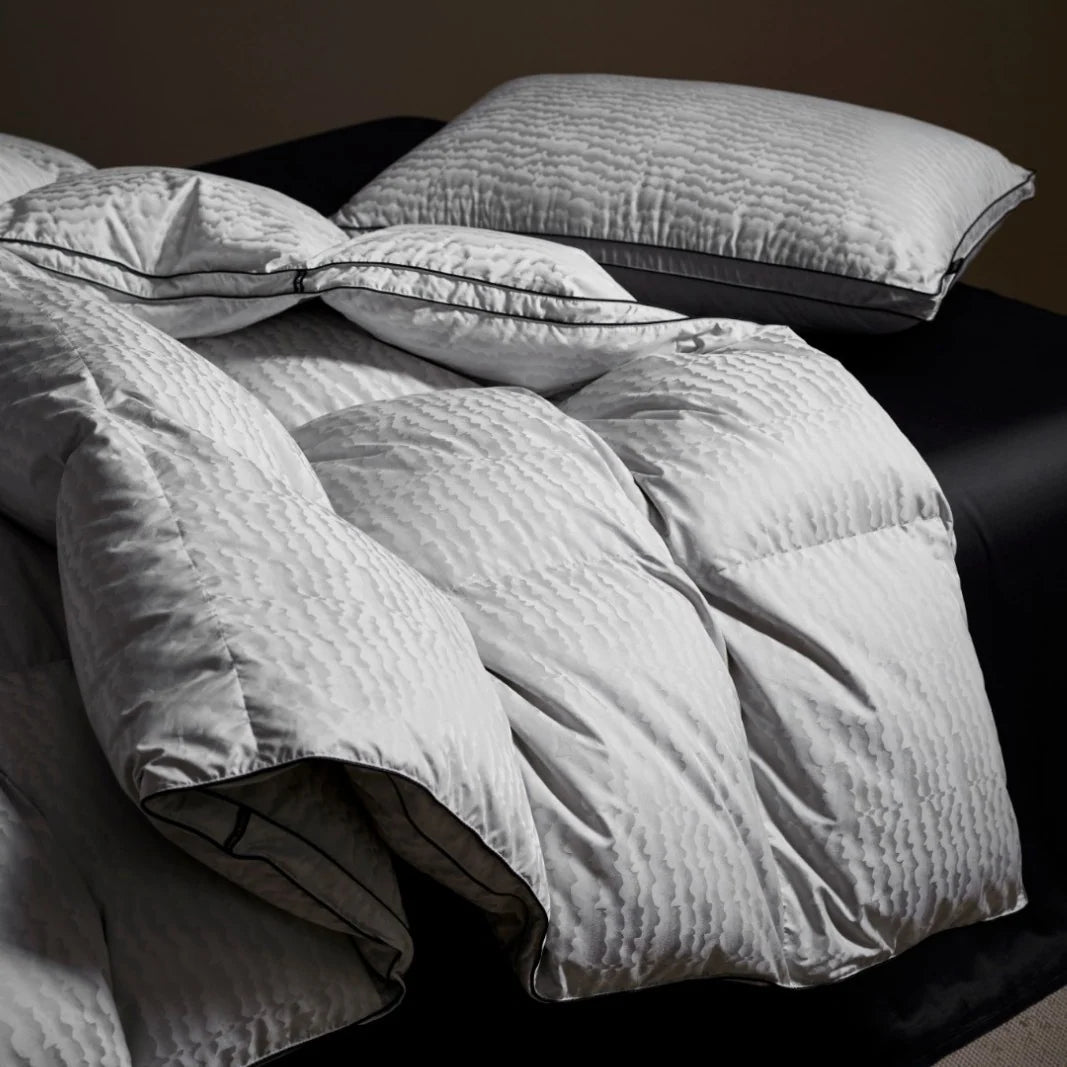 Duvet Goose Down Check Quilted Breathable Lightweight Filling