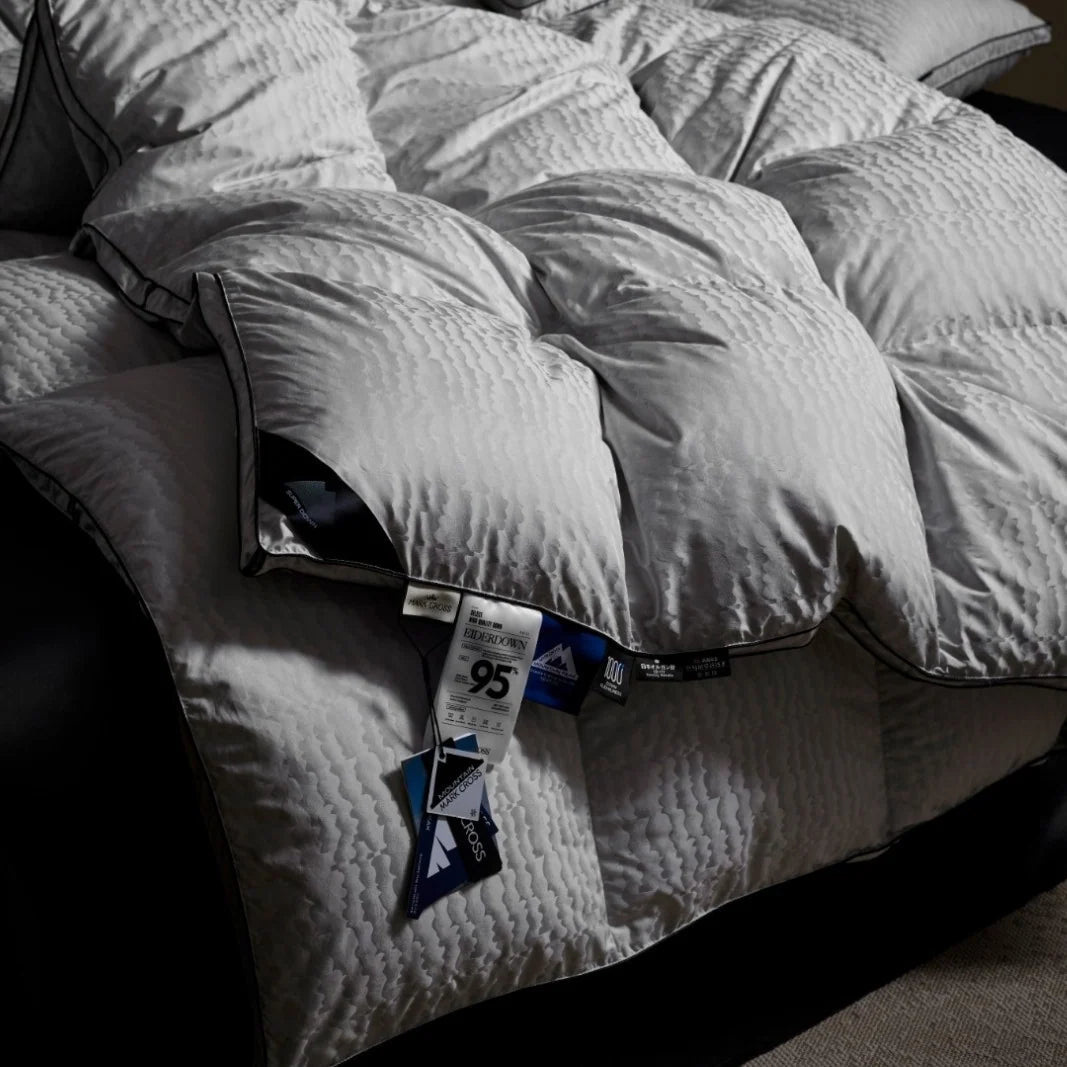 Duvet Goose Down Check Quilted Breathable Lightweight Filling