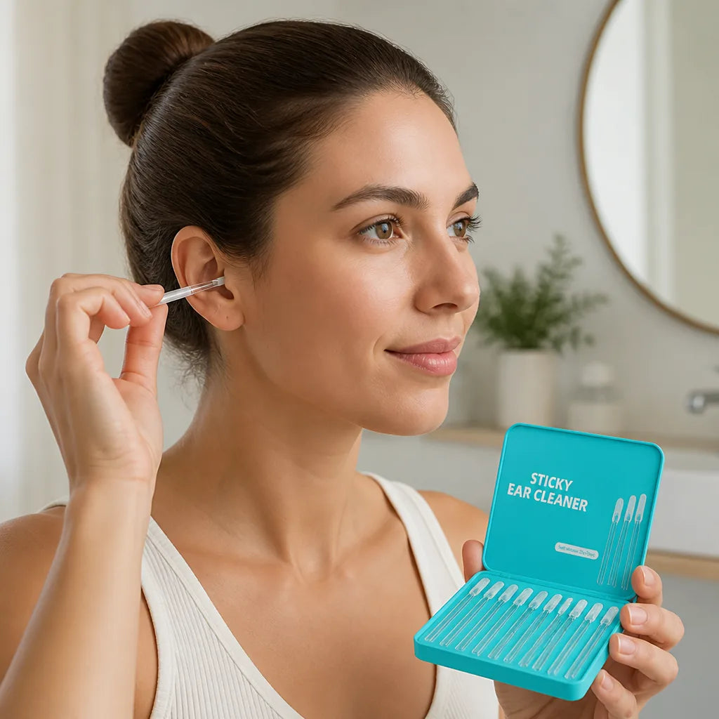 Ear Cleaning Sticks Soft Sticky Silicone Reusable Travel Case
