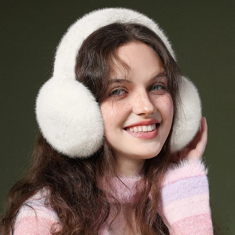 Earmuffs Plush Foldable Detachable Lining Adjustable Band