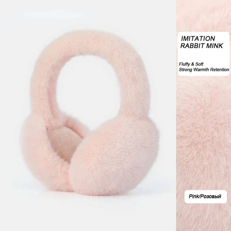 Earmuffs Plush Foldable Detachable Lining Adjustable Band