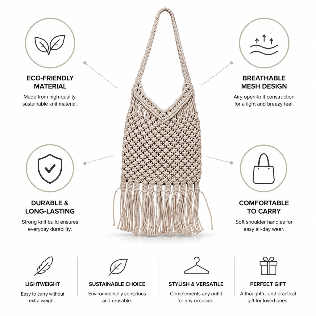 Eco-Friendly Breathable Mesh Tote Bag
